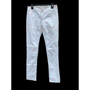 Lilly Pulitzer White Jeans With Martini sword